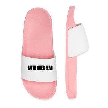 Faith over fear - Men’s Pool Sliders - light pink - Front
