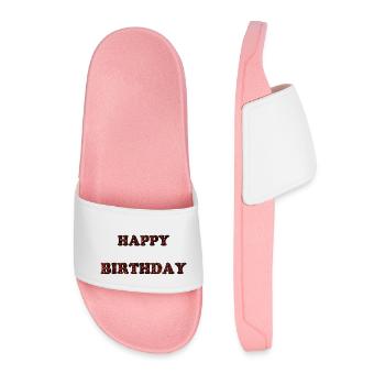 JOYEUX ANNIVERSAIRE. HAPPY BIRTHDAY. ANNIVERSAIRE. - Claquettes Homme - rose clair - Devant