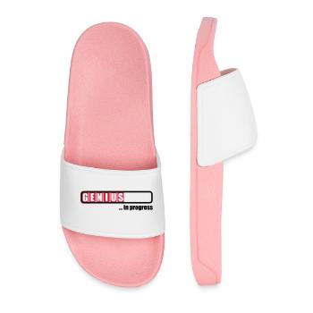 Genius in progress - Men’s Pool Sliders - light pink - Front