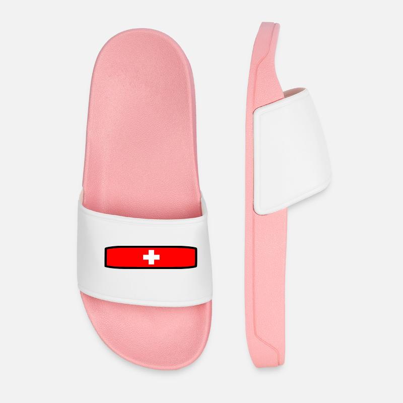 Schweizer Flagge - Männer Badelatschen - Hellrosa