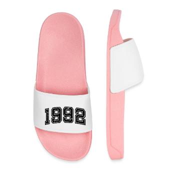 Jahr 1992, 30 Jahre alt, Geschenk zum 30. Geburtstag - Männer Badelatschen - Hellrosa - Vorne