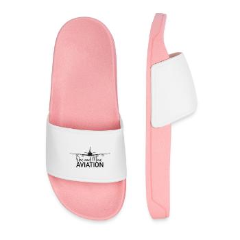 One and More Aviation - Men’s Pool Sliders - light pink - Front