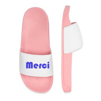 MERCI. ANNIVERSAIRE. NAISSANCE. RETRAITE. MERCI - Claquettes Homme - rose clair - Devant