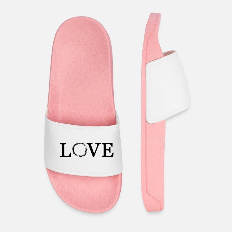 Love - Männer Badelatschen - Hellrosa