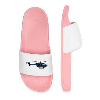 EC145 Helicopter Helicopter Pilot - Men’s Pool Sliders - light pink - Front