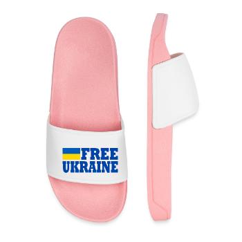 Free ukraine - Men’s Pool Sliders - light pink - Front
