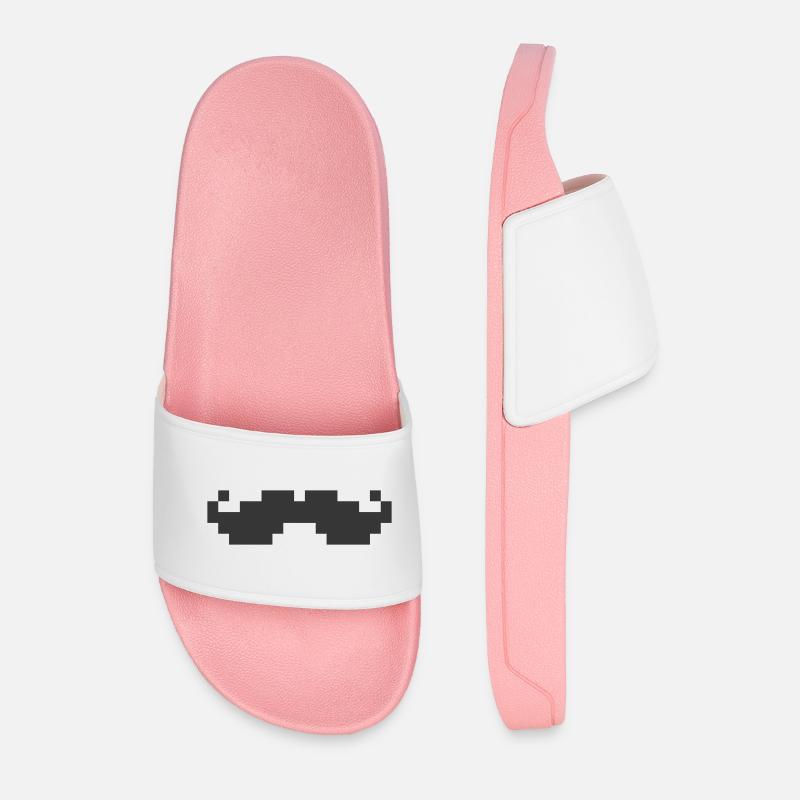 8bit pixel moustache - Männer Badelatschen - Hellrosa