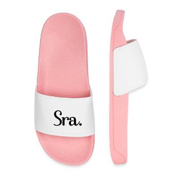 Sra. Engagement Bride To Be Wedding Bridal Shower - Men’s Pool Sliders - light pink - Front