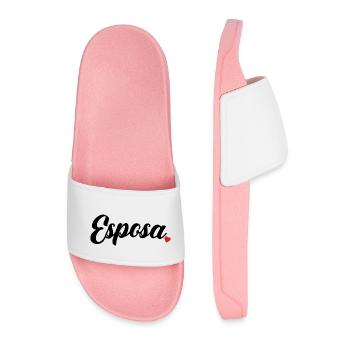 Esposa Cute Wife To Be Bride Couple Wedding Gift - Men’s Pool Sliders - light pink - Front