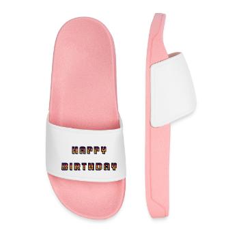 JOYEUX ANNIVERSAIRE. HAPPY BIRTHDAY. ANNIVERSAIRE. - Claquettes Homme - rose clair - Devant