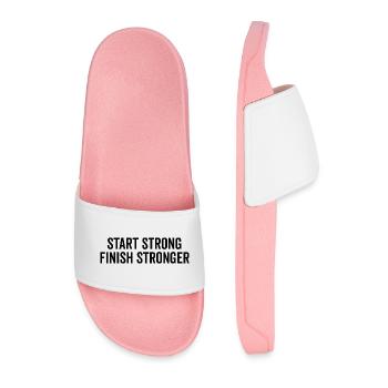 Start Strong Finish Stronger - Men’s Pool Sliders - light pink - Front