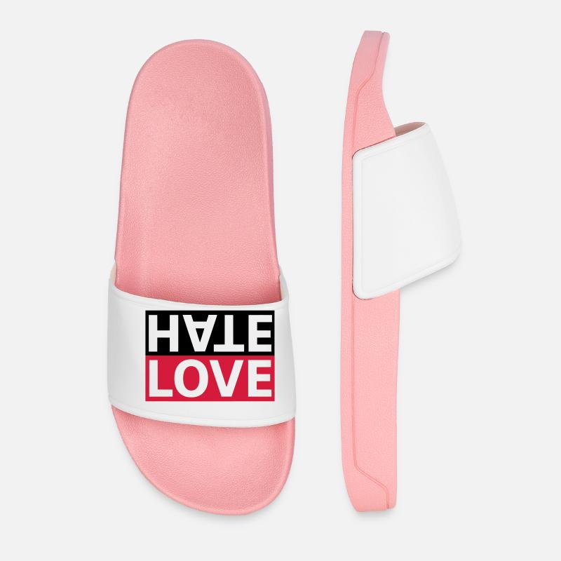 Haine Love Hate Déclaration d'amour - Claquettes Homme - rose clair