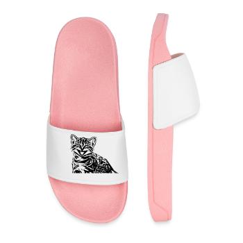 cat - Men’s Pool Sliders - light pink - Front