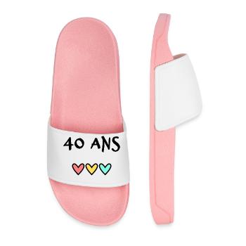 40 ANS. 40e ANNIVERSAIRE. ANNIVERSAIRE 40 ANS. 40 - Claquettes Homme - rose clair - Devant