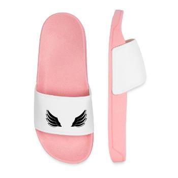mouche aile design logo plumes cool ange deco - Claquettes Homme - rose clair - Devant