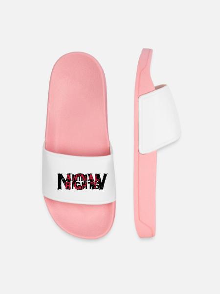 ANIMAL RIGHTS NOW_03 - Men’s Pool Sliders - light pink