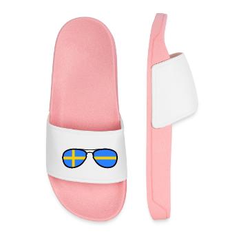 Brille - Schweden Flagge - Männer Badelatschen - Hellrosa - Vorne