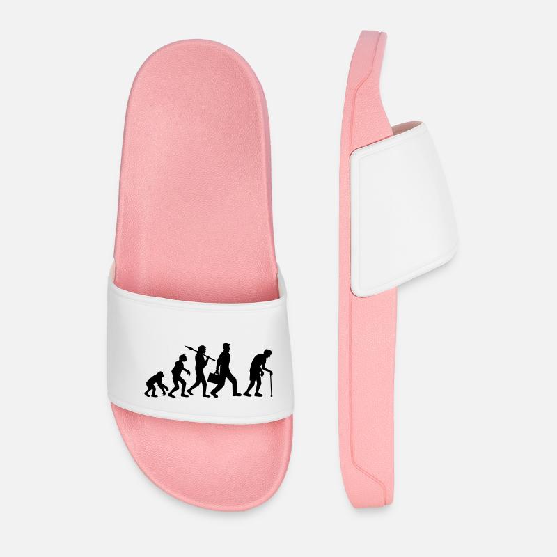 Evolution grandpa design - Men’s Pool Sliders - light pink