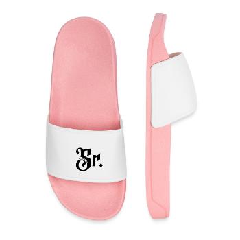 Sr. Engagement Gift Groom To Be Wedding Party - Men’s Pool Sliders - light pink - Front
