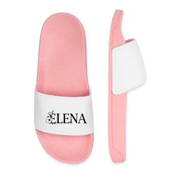 Elena | Name with Flower (Vectorgraphic) - Men’s Pool Sliders - light pink - Front