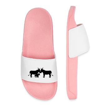 1 baby kind kleines junges familie mama papa esel - Männer Badelatschen - Hellrosa - Vorne
