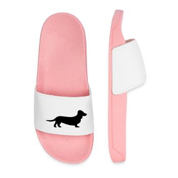 Dog: Dachshund - Men’s Pool Sliders - light pink - Front