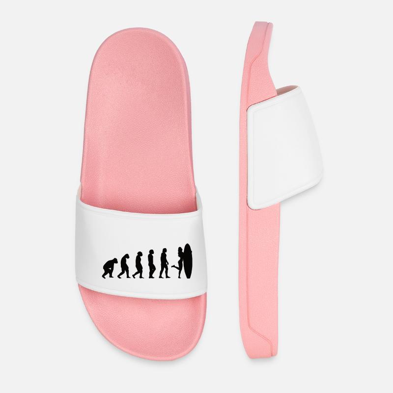 Surfer Surfboard Surfing Evolution Surfing - Men’s Pool Sliders - light pink
