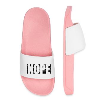 Scratch Nope Logo - Men’s Pool Sliders - light pink - Front