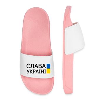 Slava ukraini - Claquettes Homme - rose clair - Devant