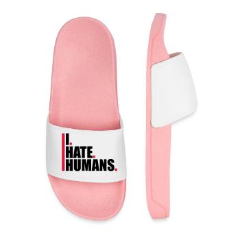 bars cool logo humans text sticker fuck you fu - Men’s Pool Sliders - light pink - Front