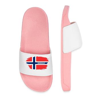 Norwegen Flagge / Skandinavien Geschenk Oslo - Männer Badelatschen - Hellrosa - Vorne