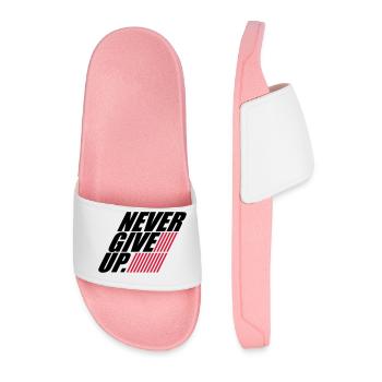 streifen design never give up logo niemals aufgebe - Männer Badelatschen - Hellrosa - Vorne