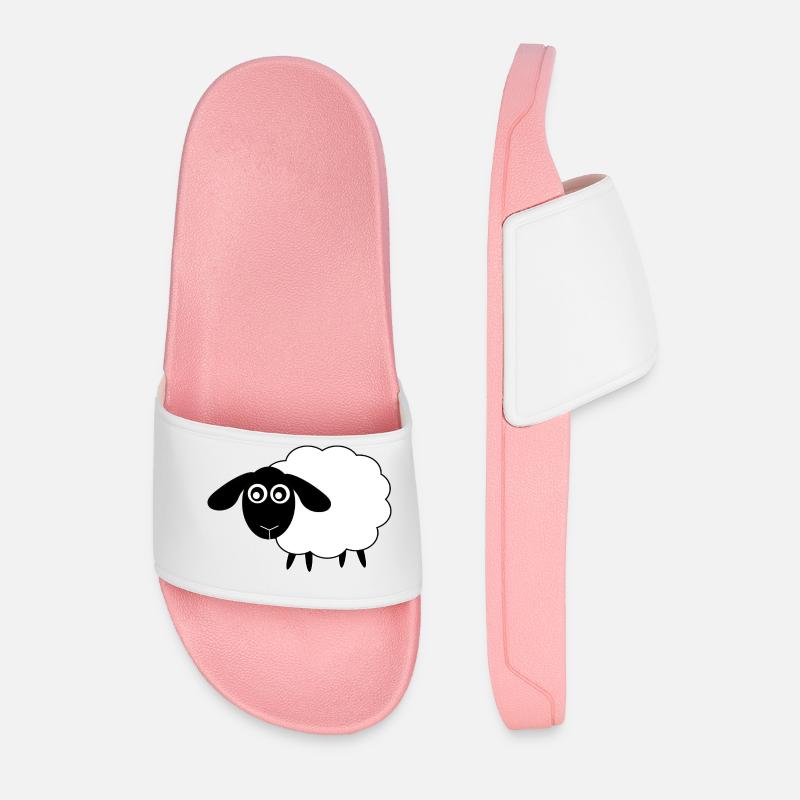 Sheep Gift Gift Idea - Men’s Pool Sliders - light pink