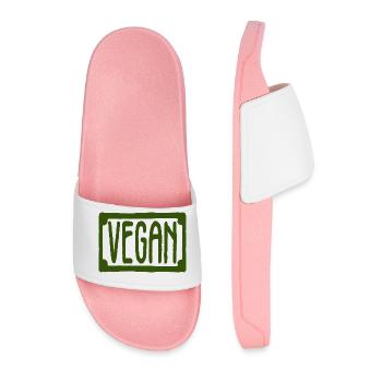 vegan protector of animals - Men’s Pool Sliders - light pink - Front