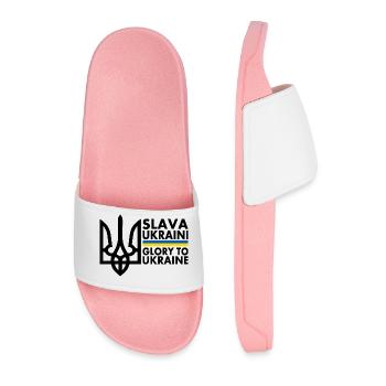 Slava ukraini - Men’s Pool Sliders - light pink - Front