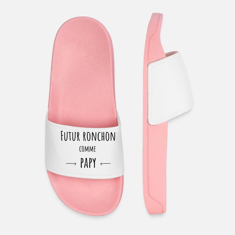 Cadeau Bébé Ronchon comme papy - Claquettes Homme - rose clair