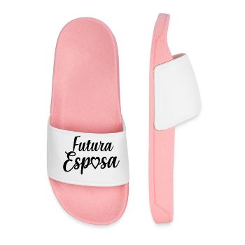 Futura Esposa Engagement Bridal Shower Wedding - Men’s Pool Sliders - light pink - Front