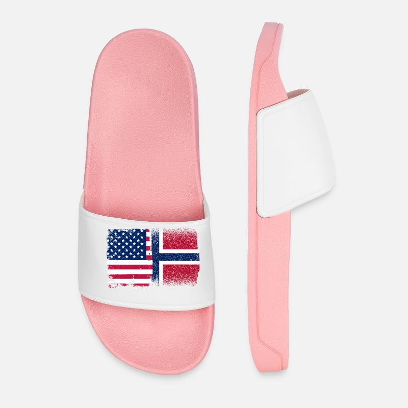 Hinweis Mashup USA Norwegen - Männer Badelatschen - Hellrosa
