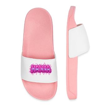Graffiti  HANNA Prénom cadeau idéal imprimable sur - Claquettes Homme - rose clair - Devant