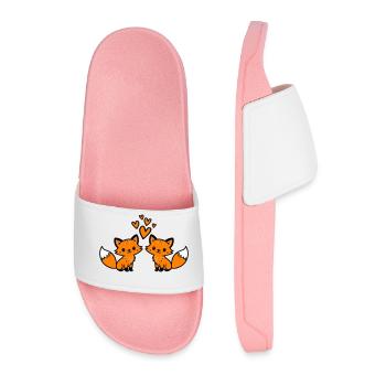 Amour du couple renard - Claquettes Homme - rose clair - Devant