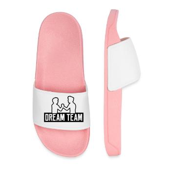 logo dream team 2 amis équipe couple brueder handsc - Claquettes Homme - rose clair - Devant