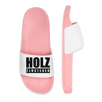 Holzflüsterer als Motiv für Holzfäller und Co. - Männer Badelatschen - Hellrosa - Vorne