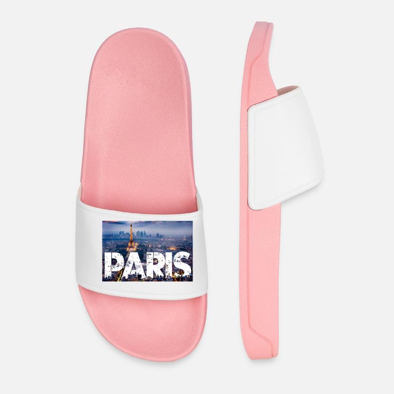 Paris Eiffel Tower - Men’s Pool Sliders - light pink