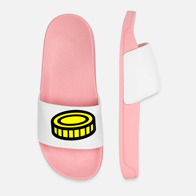 Münze Design - Männer Badelatschen - Hellrosa