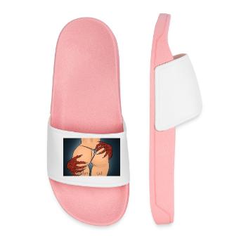 Daddy s Girl Devils Hands naked girl rock n Roll - Männer Badelatschen - Hellrosa - Vorne