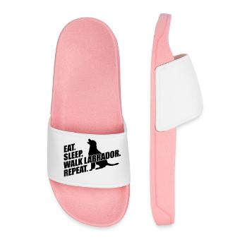 EAT SLEEP WALK LABRADOR REPEAT - Men’s Pool Sliders - light pink - Front