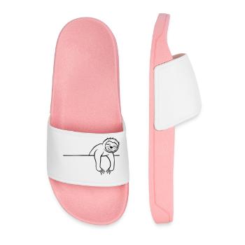Comic Sloth Wall - Men’s Pool Sliders - light pink - Front