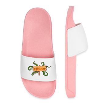 Welcome to the Fjords Norway Spooky Halloween Comi - Men’s Pool Sliders - light pink - Front
