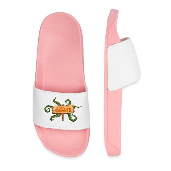 Welcome to the coast Spooky Halloween Comic Style - Men’s Pool Sliders - light pink - Front