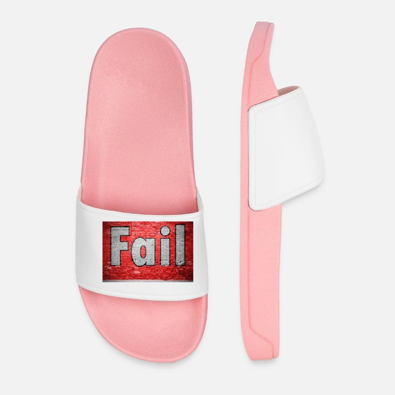 Fail Brick Wall Graffiti - Men’s Pool Sliders - light pink